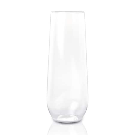 Smarty Had A Party 9 oz. Clear Stemless Plastic Champagne Flutes (64 Glasses), 64PK 03709-CASE